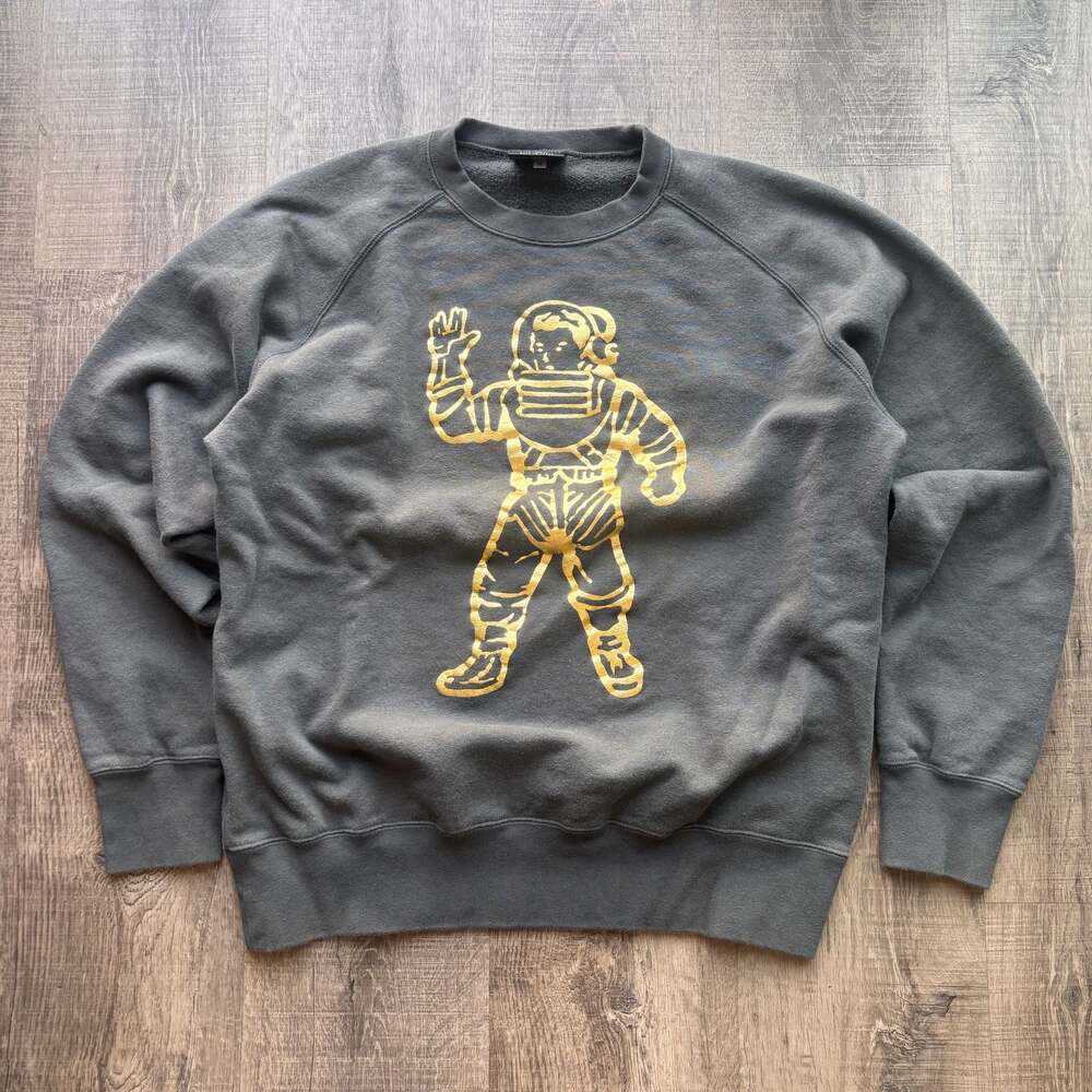 Billionaire Boys Club Gold Astronaut Logo Graphic Crewneck Dark Grey Size M
